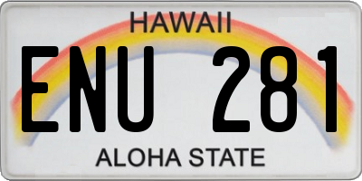 HI license plate ENU281