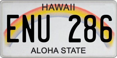 HI license plate ENU286