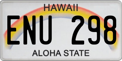 HI license plate ENU298