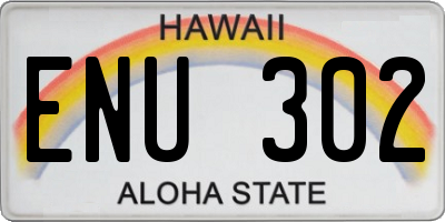 HI license plate ENU302