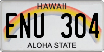 HI license plate ENU304