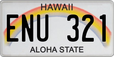 HI license plate ENU321