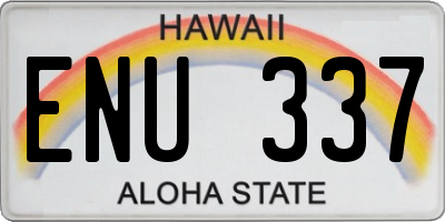 HI license plate ENU337