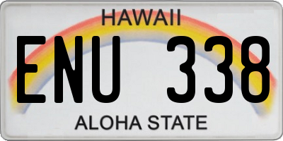 HI license plate ENU338