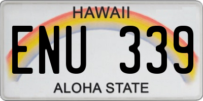 HI license plate ENU339
