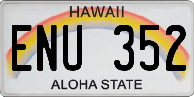 HI license plate ENU352