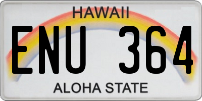 HI license plate ENU364