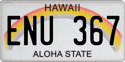 HI license plate ENU367