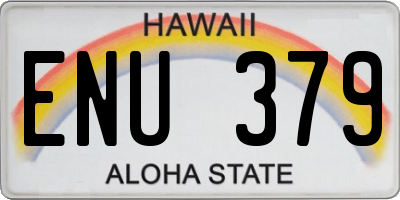 HI license plate ENU379