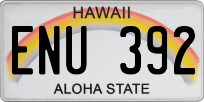 HI license plate ENU392