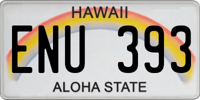 HI license plate ENU393