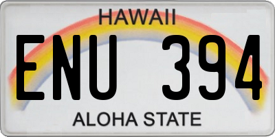 HI license plate ENU394