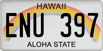 HI license plate ENU397