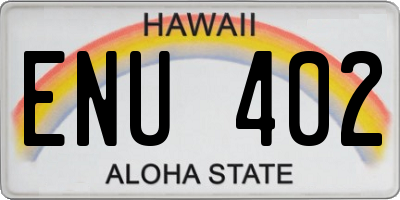 HI license plate ENU402