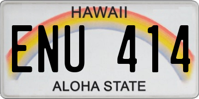 HI license plate ENU414