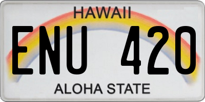 HI license plate ENU420