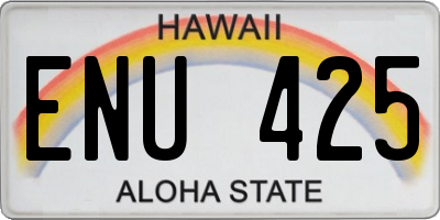 HI license plate ENU425