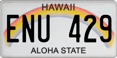 HI license plate ENU429