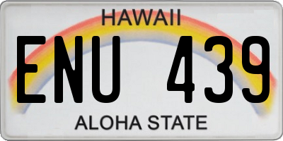 HI license plate ENU439
