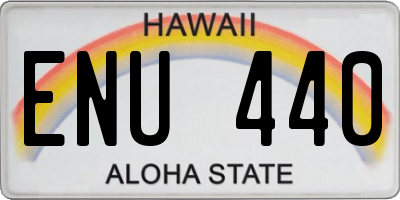 HI license plate ENU440