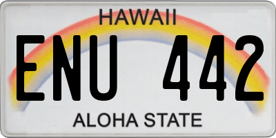 HI license plate ENU442