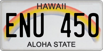 HI license plate ENU450