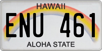 HI license plate ENU461