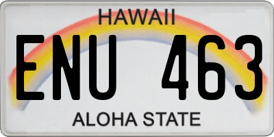 HI license plate ENU463