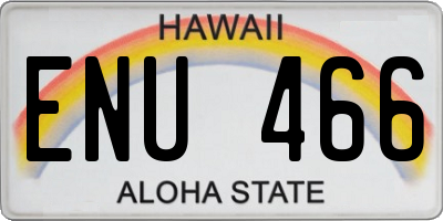 HI license plate ENU466