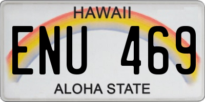 HI license plate ENU469