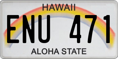 HI license plate ENU471