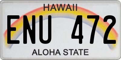 HI license plate ENU472