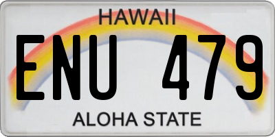 HI license plate ENU479