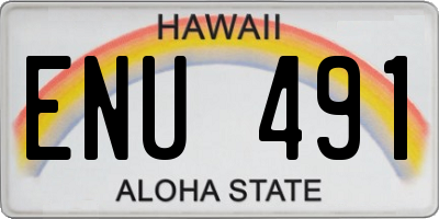 HI license plate ENU491