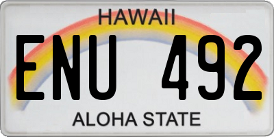 HI license plate ENU492