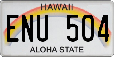 HI license plate ENU504