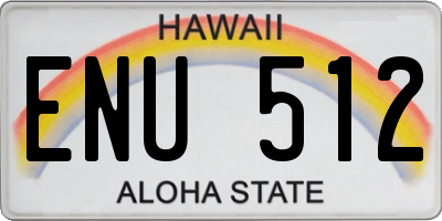 HI license plate ENU512
