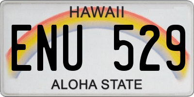 HI license plate ENU529