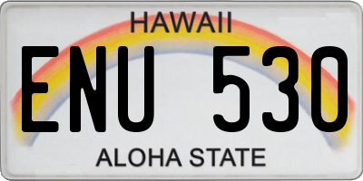 HI license plate ENU530