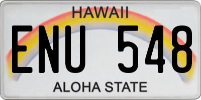 HI license plate ENU548