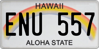 HI license plate ENU557