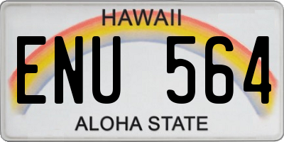 HI license plate ENU564