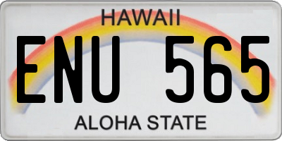 HI license plate ENU565