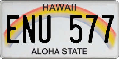 HI license plate ENU577