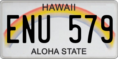 HI license plate ENU579
