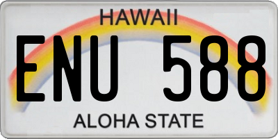 HI license plate ENU588