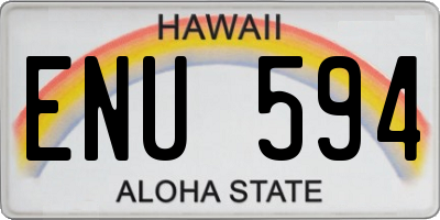 HI license plate ENU594