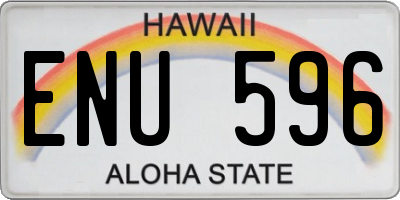 HI license plate ENU596