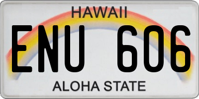 HI license plate ENU606