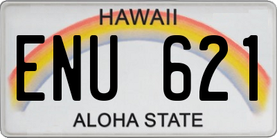 HI license plate ENU621